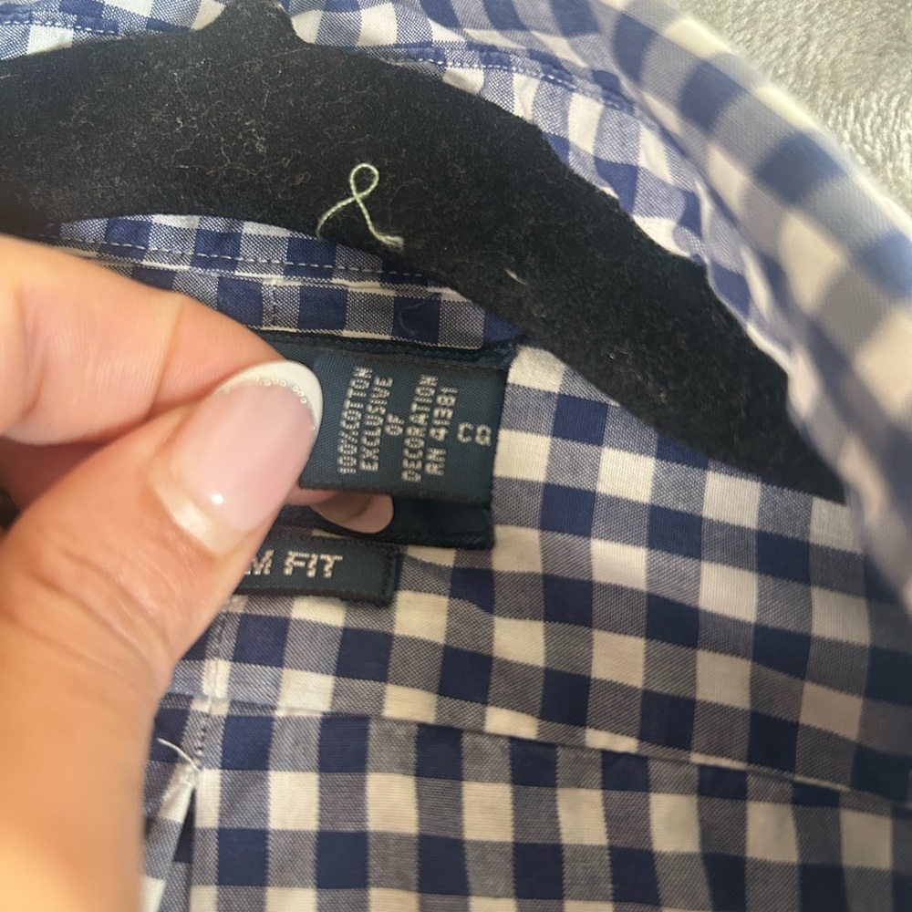Vintage Ralph Lauren gingham blue white custom fit button down shirt - Picture 5 of 8
